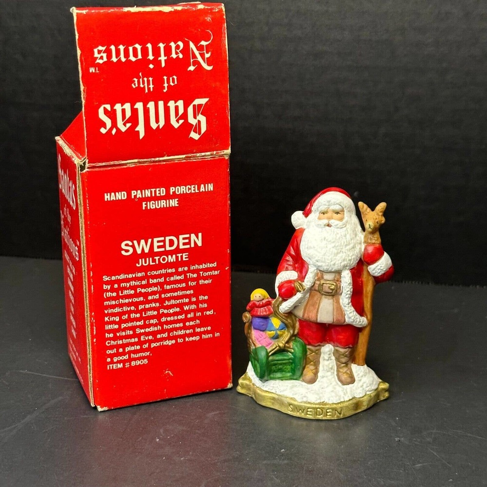 SANTA'S OF THE NATIONS Hand-Painted(repainted)1991 Porcelain Figurine Sweden VTG